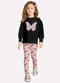 Milon - Conjunto Infantil Menina Borboleta Preto - variação: Preto