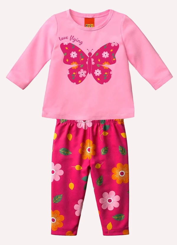 Kyly - Conjunto Infantil Menina Borboleta Rosa