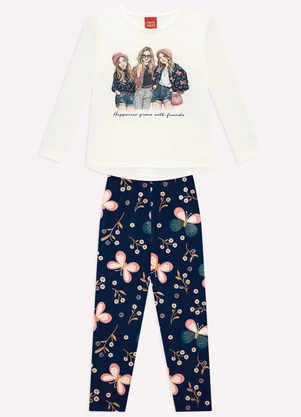 Kyly - Conjunto Infantil Menina Borboletas Branco - KYLY