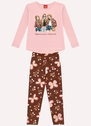 Kyly - Conjunto Infantil Menina Borboletas Rosa - KYLY