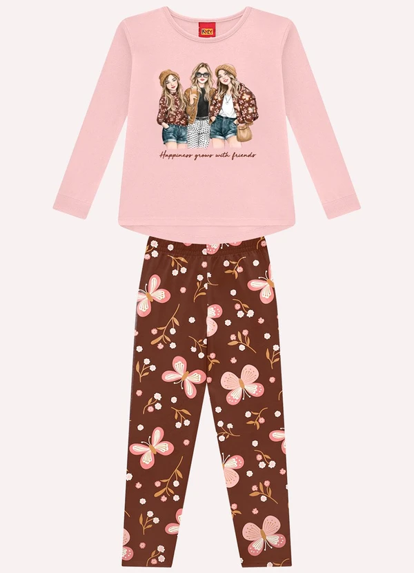 Kyly - Conjunto Infantil Menina Borboletas Rosa
