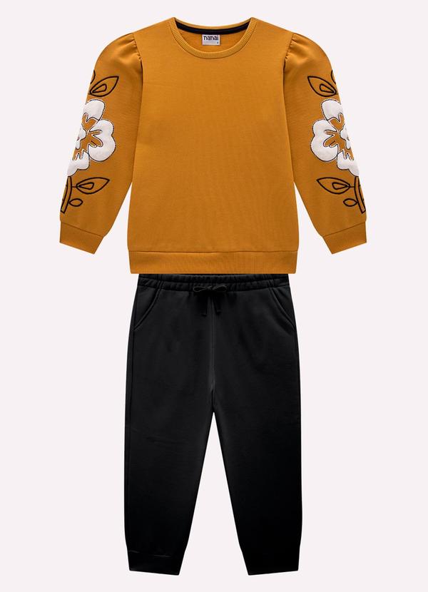 Nanai - Conjunto Infantil Menina Bordado Amarelo 2