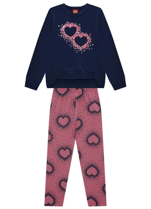 Kyly - Conjunto Infantil Menina Bordado Azul - KYLY