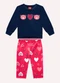 Kyly - Conjunto Infantil Menina Bordado Azul - variação: Azul