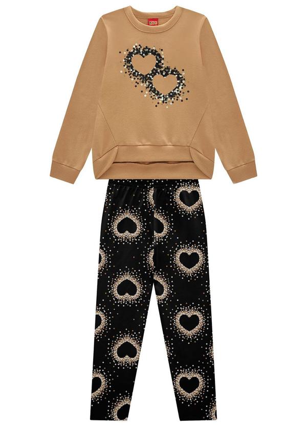 Kyly - Conjunto Infantil Menina Bordado Bege 2