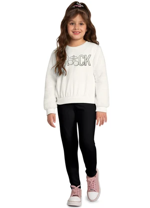 Kyly - Conjunto Infantil Menina Bordado Bege - KYLY