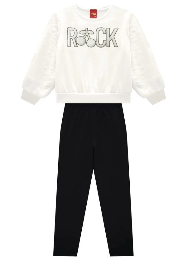 Kyly - Conjunto Infantil Menina Bordado Bege 2