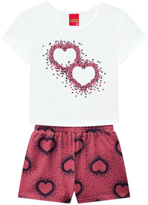 Kyly - Conjunto Infantil Menina Bordado Branco