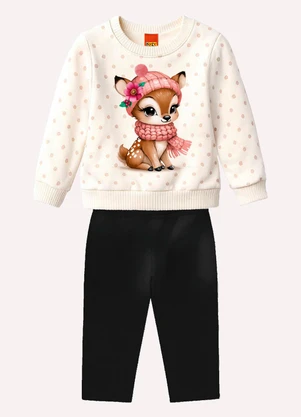 Kyly - Conjunto Infantil Menina Bordado Branco - KYLY