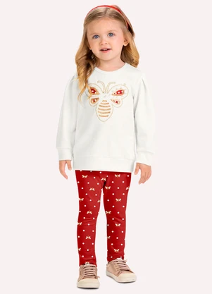 Milon - Conjunto Infantil Menina Bordado Branco - MILON