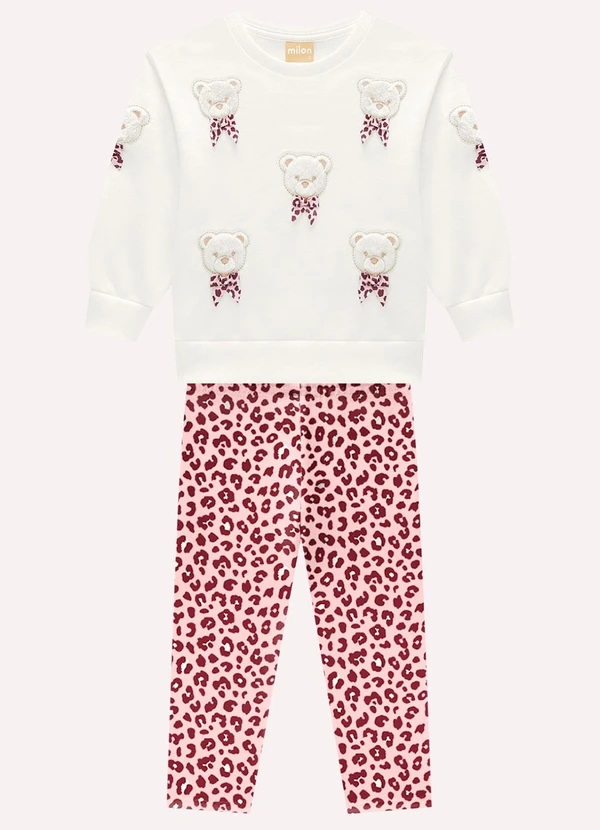 Milon - Conjunto Infantil Menina Bordado Branco
