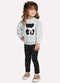 Milon - Conjunto Infantil Menina Bordado Cinza - variação: Cinza