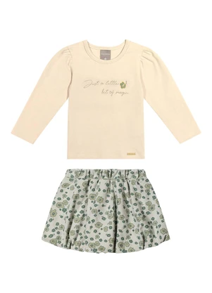 Colorittá - Conjunto Infantil Menina Bordado Magic Bege - COLORITTÁ