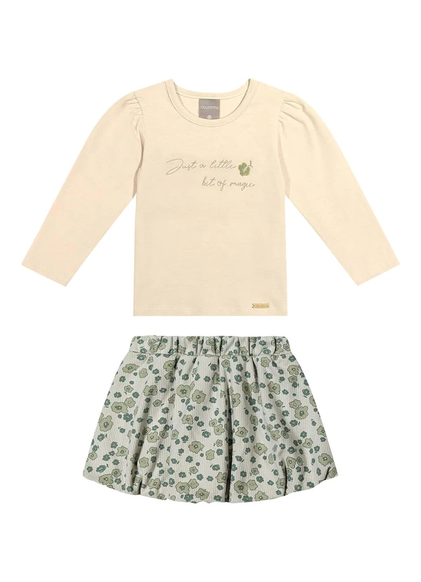 Colorittá - Conjunto Infantil Menina Bordado Magic Bege
