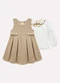 Milon - Conjunto Infantil Menina Bordado Marrom - variação: Marrom