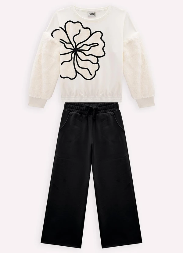 Nanai - Conjunto Infantil Menina Bordado Off White 2