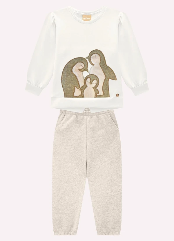 Milon - Conjunto Infantil Menina Bordado Off White 2
