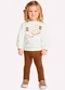 Milon - Conjunto Infantil Menina Bordado Off White - variação: Off White