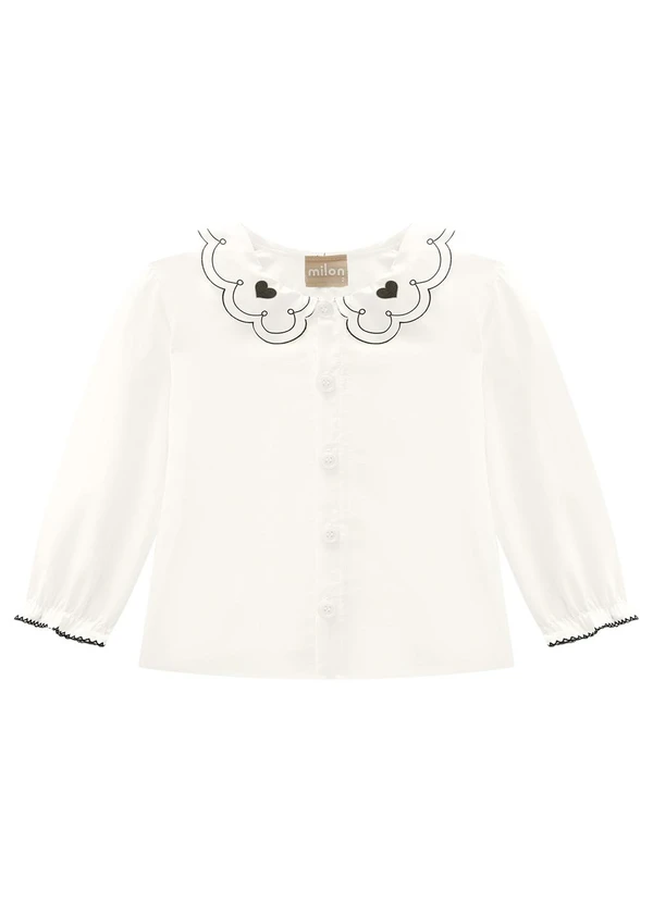 Milon - Conjunto Infantil Menina Bordado Off White 3