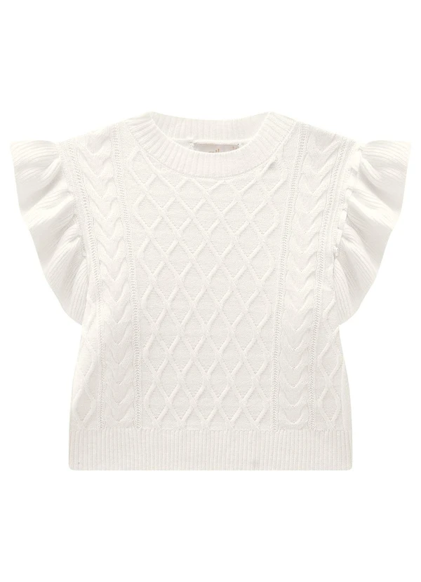 Milon - Conjunto Infantil Menina Bordado Off White 4
