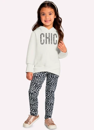 Milon - Conjunto Infantil Menina Bordado Off White - MILON