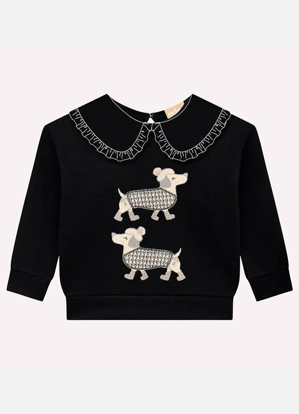 Milon - Conjunto Infantil Menina Bordado Preto 3