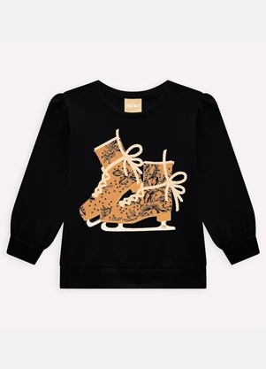 Milon - Conjunto Infantil Menina Bordado Preto - MILON