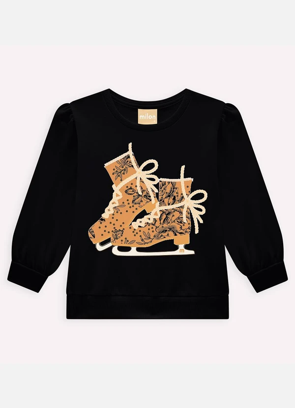 Milon - Conjunto Infantil Menina Bordado Preto 2