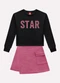 Kyly - Conjunto Infantil Menina Bordado Preto - variação: Preto