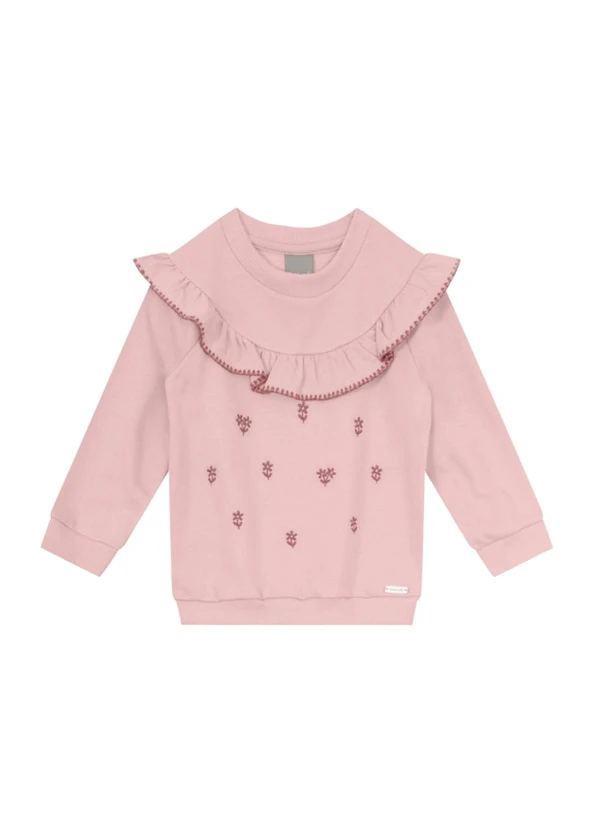 Brandili Mundi - Conjunto Infantil Menina Bordado Rosa 2