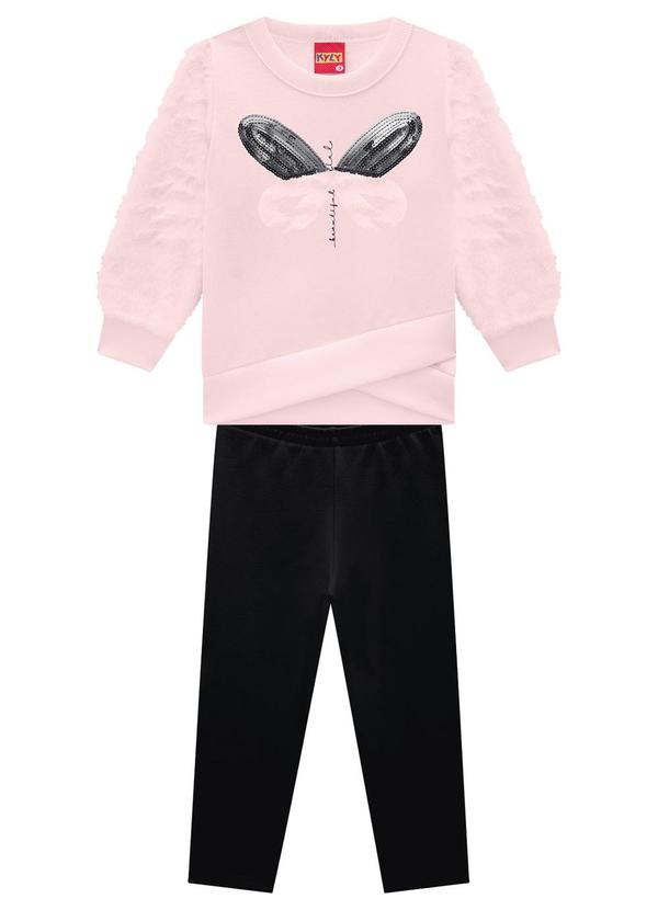 Kyly - Conjunto Infantil Menina Bordado Rosa