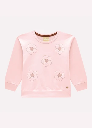 Milon - Conjunto Infantil Menina Bordado Rosa - MILON