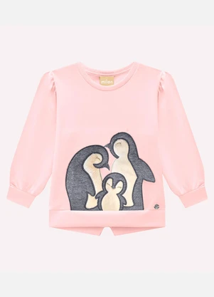 Milon - Conjunto Infantil Menina Bordado Rosa - MILON