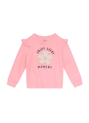 Brandili - Conjunto Infantil Menina Bordado Rosa - BRANDILI