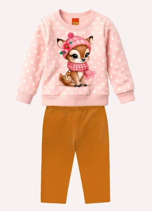 Kyly - Conjunto Infantil Menina Bordado Rosa - KYLY