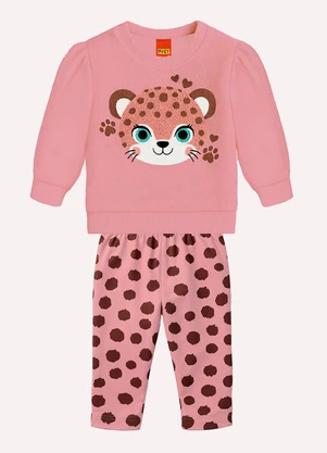 Kyly - Conjunto Infantil Menina Bordado Rosa - KYLY