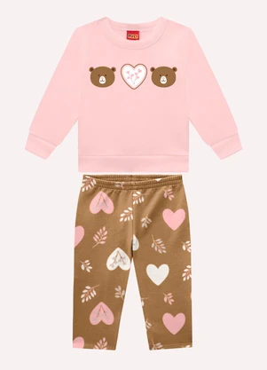 Kyly - Conjunto Infantil Menina Bordado Rosa - KYLY