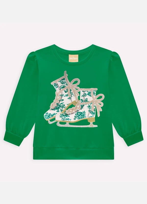 Milon - Conjunto Infantil Menina Bordado Verde 3
