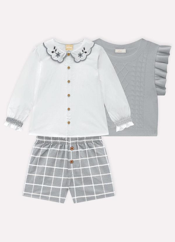 Milon - Conjunto Infantil Menina Branco