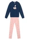 Brandili - Conjunto Infantil Menina Brilhante Rosa - variação: Azul