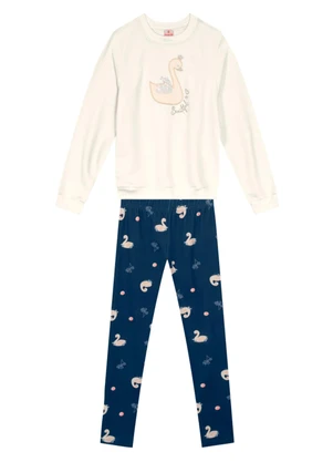 Brandili - Conjunto Infantil Menina Brilhante Bege - BRANDILI