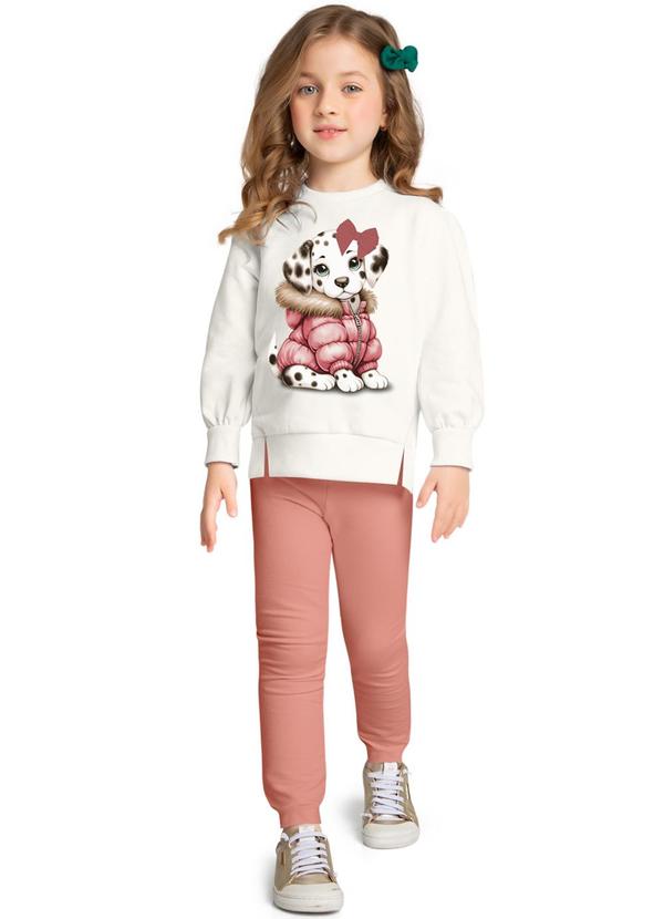 Kyly - Conjunto Infantil Menina Cachorrinho Bege