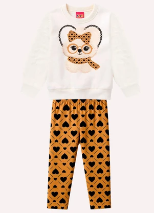 Kyly - Conjunto Infantil Menina Cachorrinho Branco - KYLY