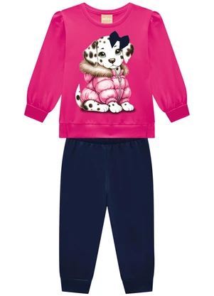 Kyly - Conjunto Infantil Menina Cachorrinho Rosa - KYLY