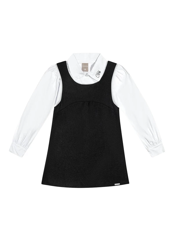 Colorittá - Conjunto Infantil Menina Camisa e Vestido Branco