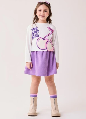 Bimbi - Conjunto Infantil Menina Cherry Neon Rosa - BIMBI