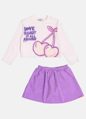 Bimbi - Conjunto Infantil Menina Cherry Neon Rosa - BIMBI