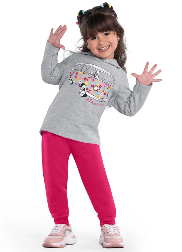 Kyly - Conjunto Infantil Menina Cinza