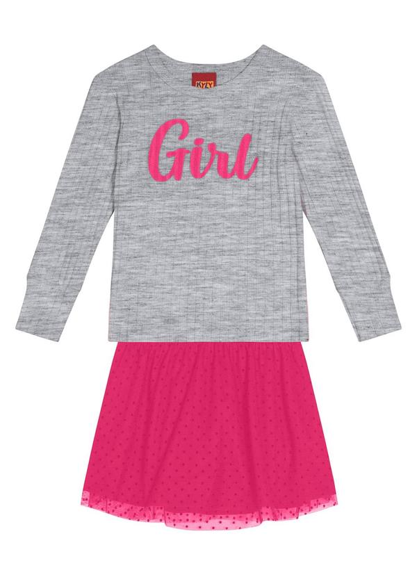 Kyly - Conjunto Infantil Menina Cinza