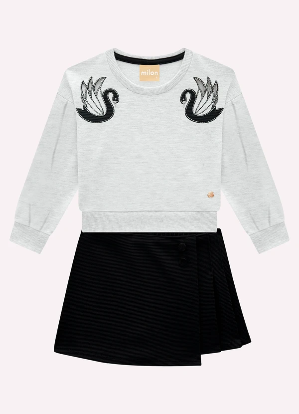 Milon - Conjunto Infantil Menina Cisne Cinza